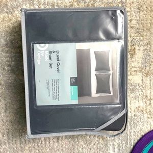 Brand New Dark Grey Duvet Cover and Sham